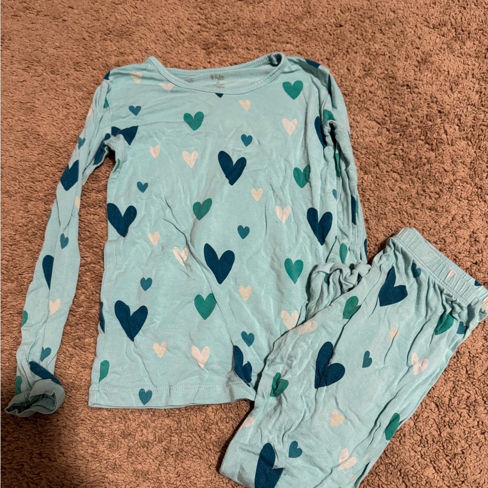Kyte BABY Blue and Green Heart Pajama Set